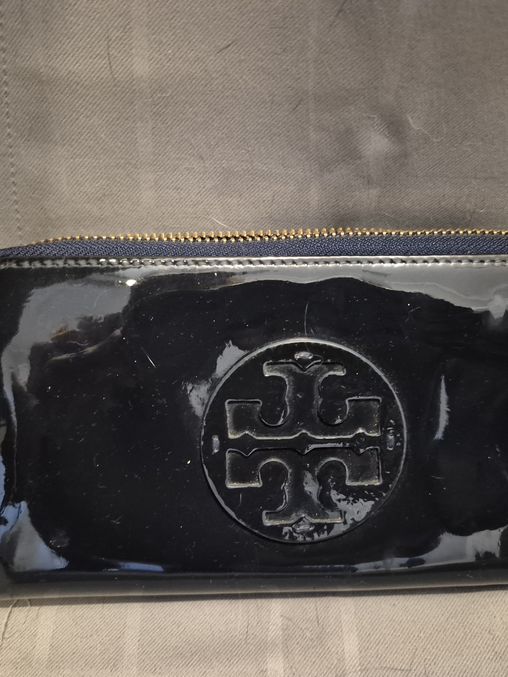Tory Burch Patent Leather Black Wallet Clutch